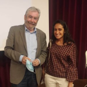 المترجمة "أسماء جمال" مع الكاتب "أنطونيو مولينا"